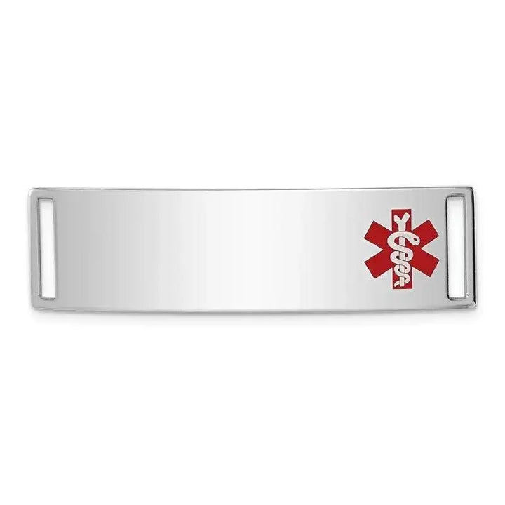 Sterling Silver Rhodium-plated Medical ID Plate - Larson Jewelers