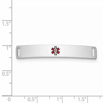 Sterling Silver Rhodium-plated Medical ID Plate - Larson Jewelers