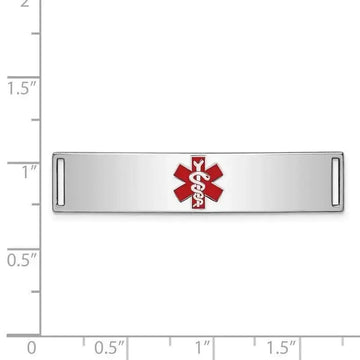 Sterling Silver Rhodium-plated Medical ID Plate - Larson Jewelers