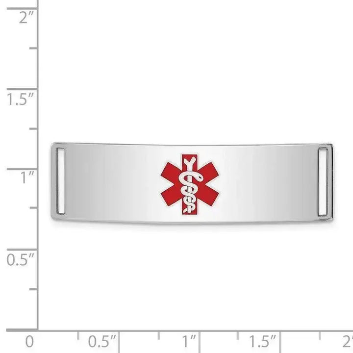 Sterling Silver Rhodium-plated Medical ID Plate - Larson Jewelers