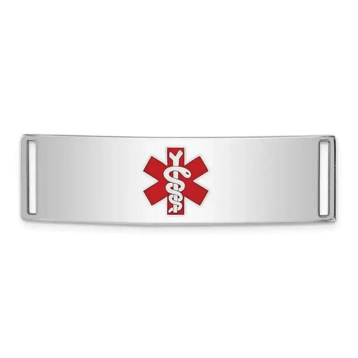 Sterling Silver Rhodium-plated Medical ID Plate - Larson Jewelers
