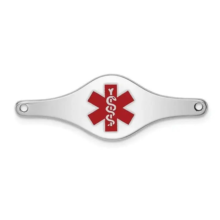 Sterling Silver Rhodium-plated Medical ID Plate - Larson Jewelers