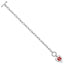 Sterling Silver Rhodium Engraveable Enamel Heart Medical ID Bracelet - Larson Jewelers