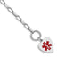 Sterling Silver Rhodium Engraveable Enamel Heart Medical ID Bracelet - Larson Jewelers