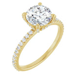 DIOR 14K Yellow Gold Hidden Halo Round Lab Grown Diamond Engagement Ring