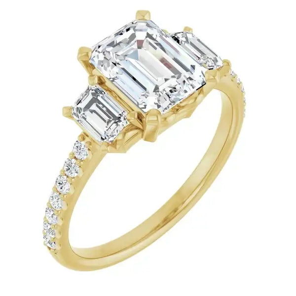 EMMA 14K Yellow Gold Emerald Cut Engagement Ring - Larson Jewelers