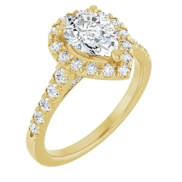 ANGEL 14K Yellow Gold Accented Pear Engagement Ring - Larson Jewelers