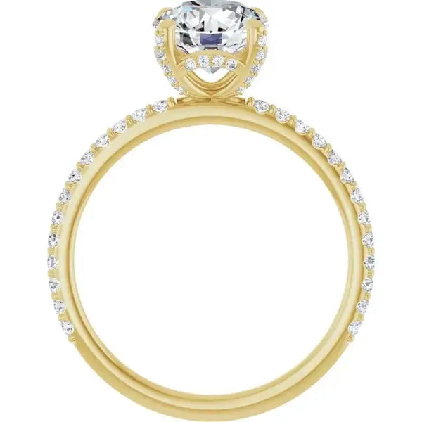 DAVITA 14K Yellow Gold Hidden Halo Round Lab Grown Diamond Engagement Ring - Larson Jewelers