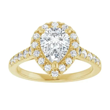 ANGEL 14K Yellow Gold Accented Pear Engagement Ring - Larson Jewelers