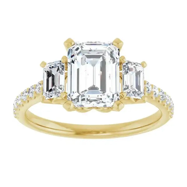 EMMA 14K Yellow Gold Emerald Cut Engagement Ring - Larson Jewelers