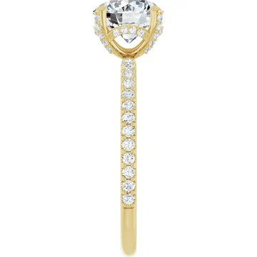 DAVITA 14K Yellow Gold Hidden Halo Round Lab Grown Diamond Engagement Ring - Larson Jewelers