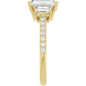 EMMA 14K Yellow Gold Emerald Cut Engagement Ring - Larson Jewelers