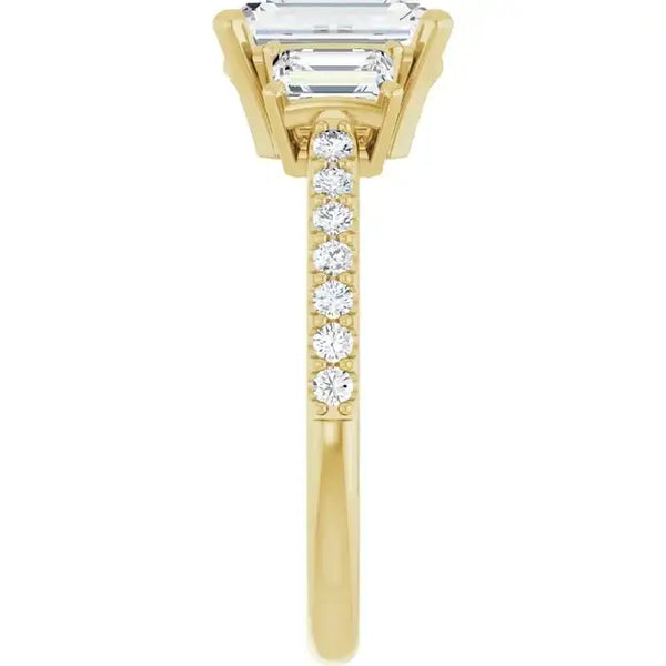 EMMA 14K Yellow Gold Emerald Cut Engagement Ring - Larson Jewelers