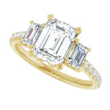 EMMA 14K Yellow Gold Emerald Cut Engagement Ring