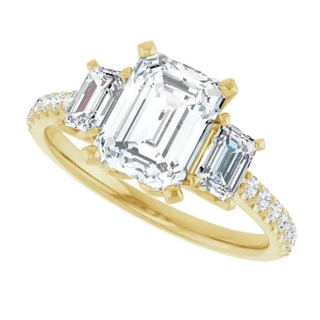EMMA 14K Yellow Gold Emerald Cut Engagement Ring - Larson Jewelers