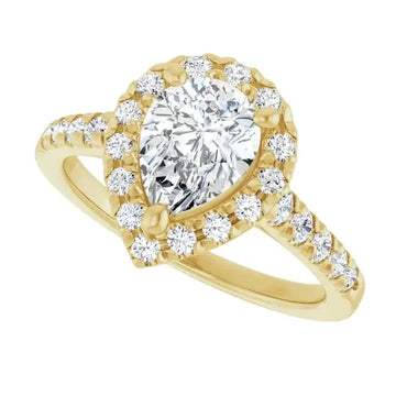 ANGEL 14K Yellow Gold Accented Pear Engagement Ring - Larson Jewelers