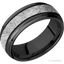 Zirconium Band with Satin , Polish Finish and Meteorite Inlay - 8MM - Larson Jewelers
