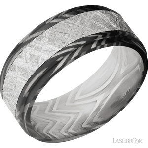 Zebra with Acid Finish and Meteorite Inlay - 9MM - Larson Jewelers